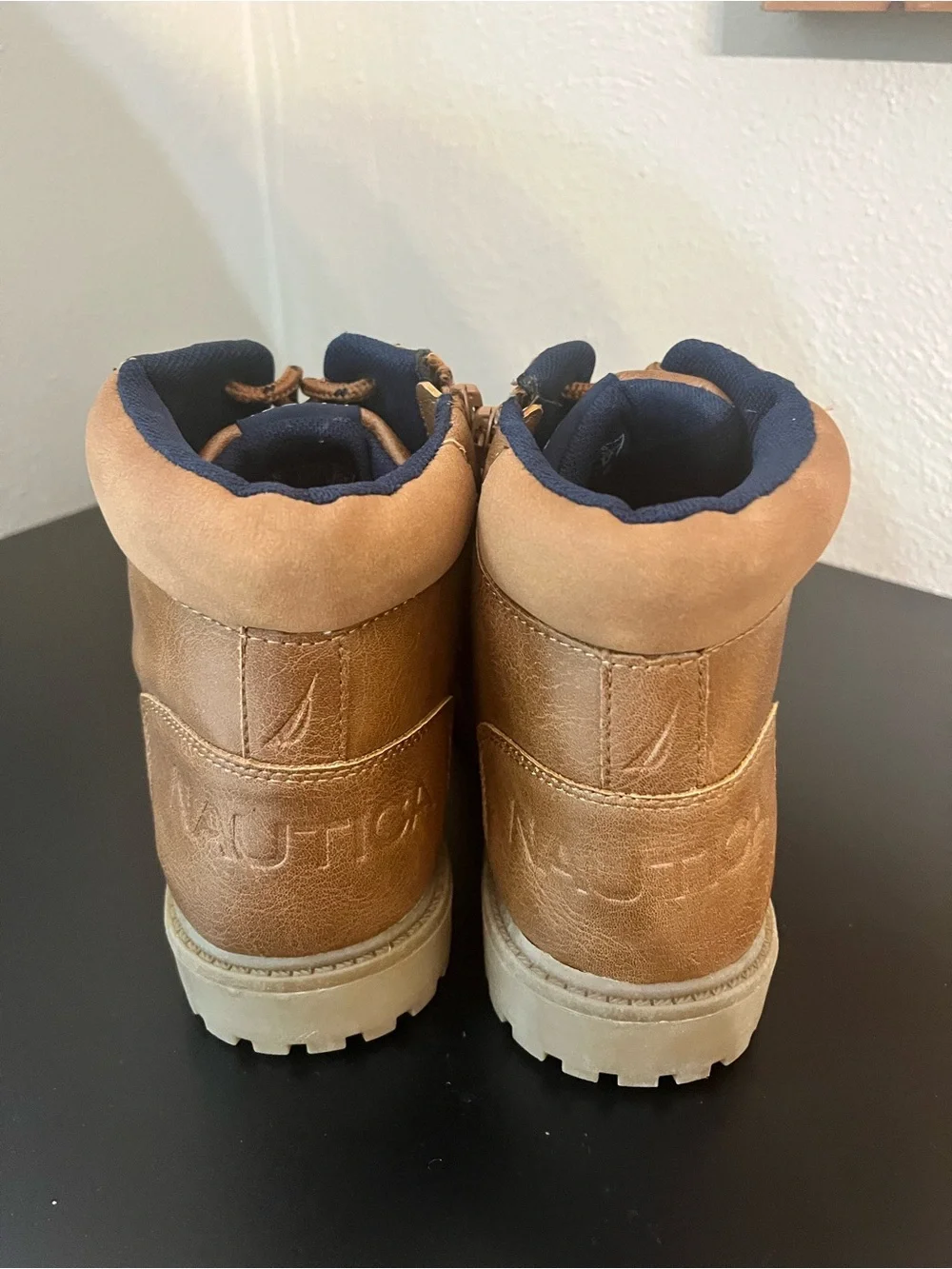 Nautica Boys Tan Brown Lace-Up Boots